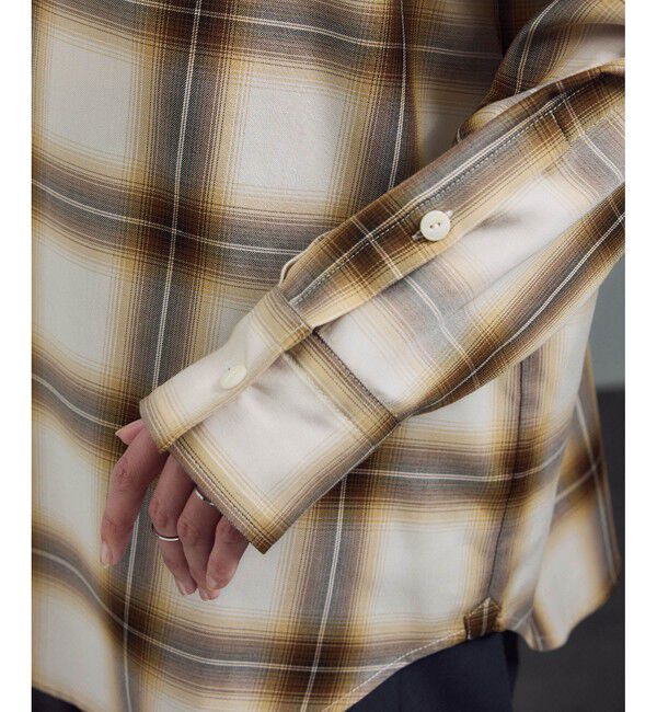 SALON adam et rope'「Shuttlenotesオンブレチェックネクタイシャツ」|シャツ・ブラウス|