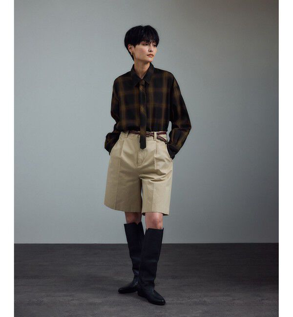 SALON adam et rope'「Shuttlenotesオンブレチェックネクタイシャツ」|シャツ・ブラウス|
