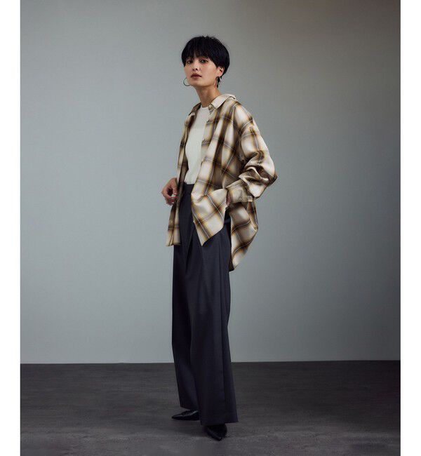 SALON adam et rope'「Shuttlenotesオンブレチェックネクタイシャツ」|シャツ・ブラウス|