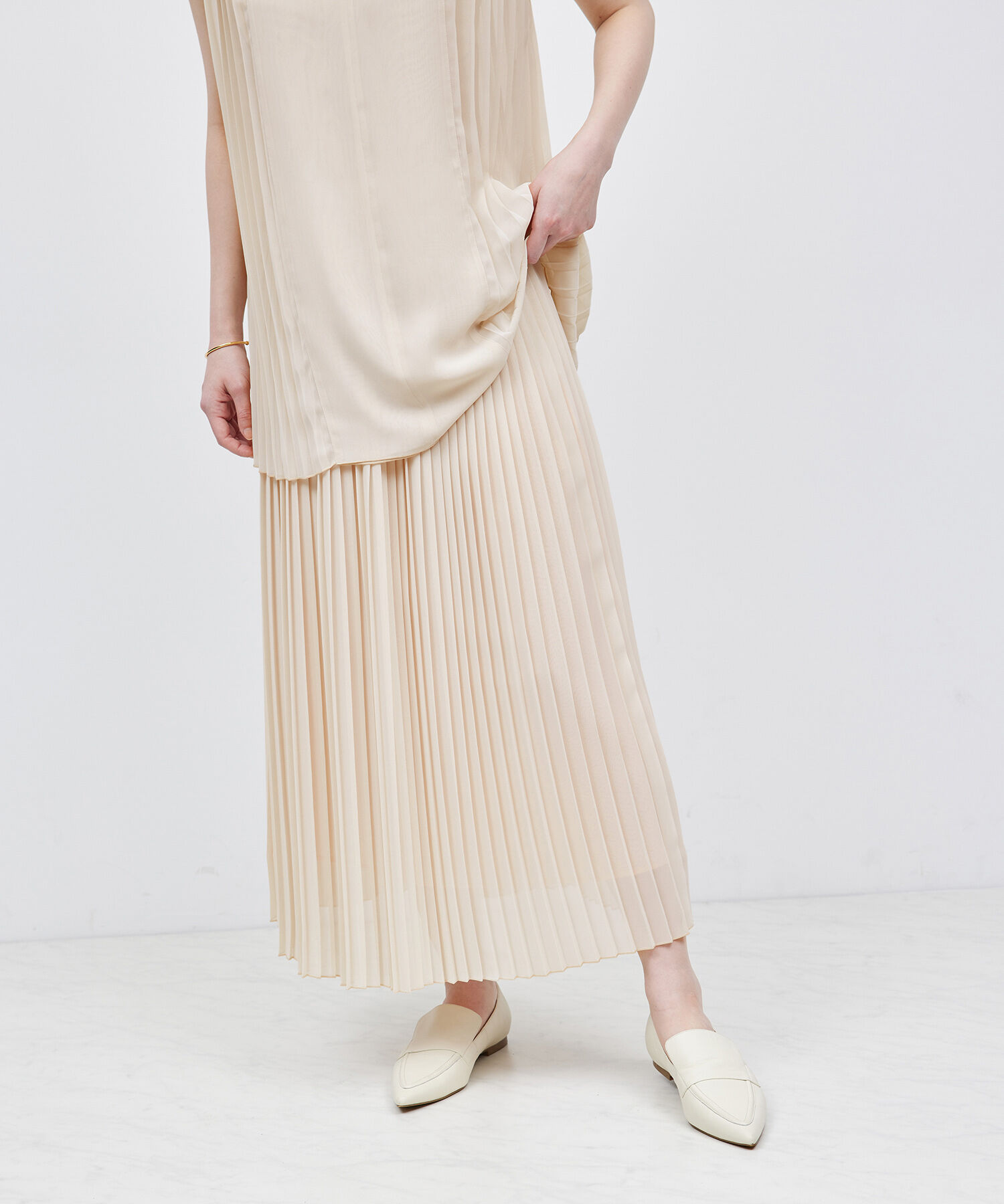 ROPE「プリーツスカート（バイカラー/無地）【メディア掲載】」|スカート|