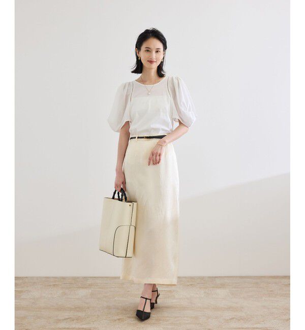 ROPE「【洗える】クリア天竺ボリュームスリーブプルオーバー【お仕事・通勤対応】」|Tシャツ・カットソー|