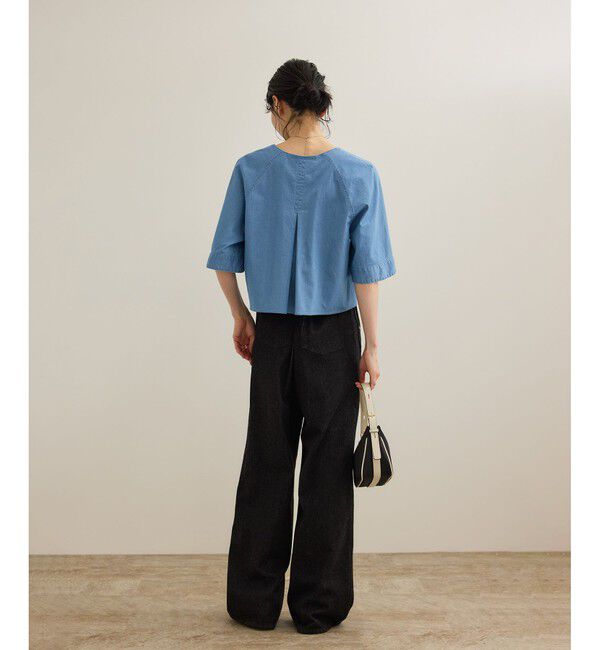 ROPE「カーディ半袖ブラウス/洗える」|シャツ・ブラウス|