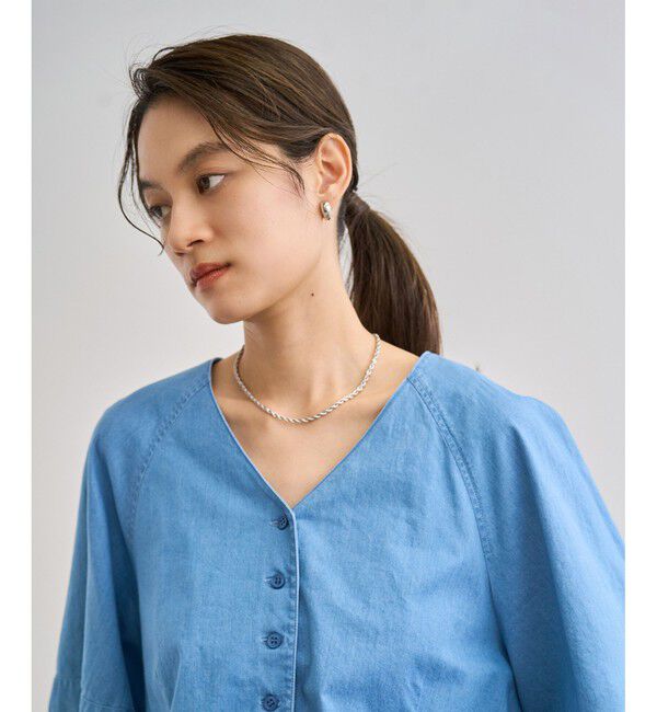 ROPE「カーディ半袖ブラウス/洗える」|シャツ・ブラウス|