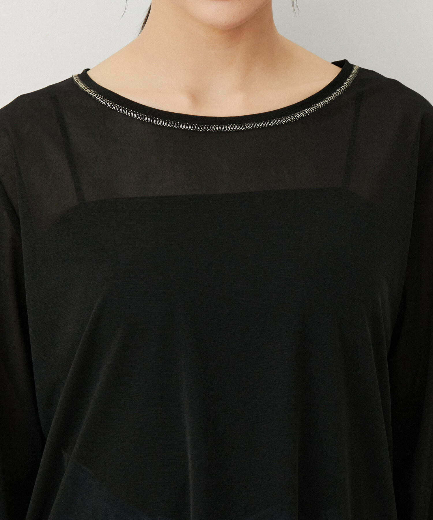 VIS「【洗える】クルーネックシアーロングTシャツ」|Tシャツ・カットソー|