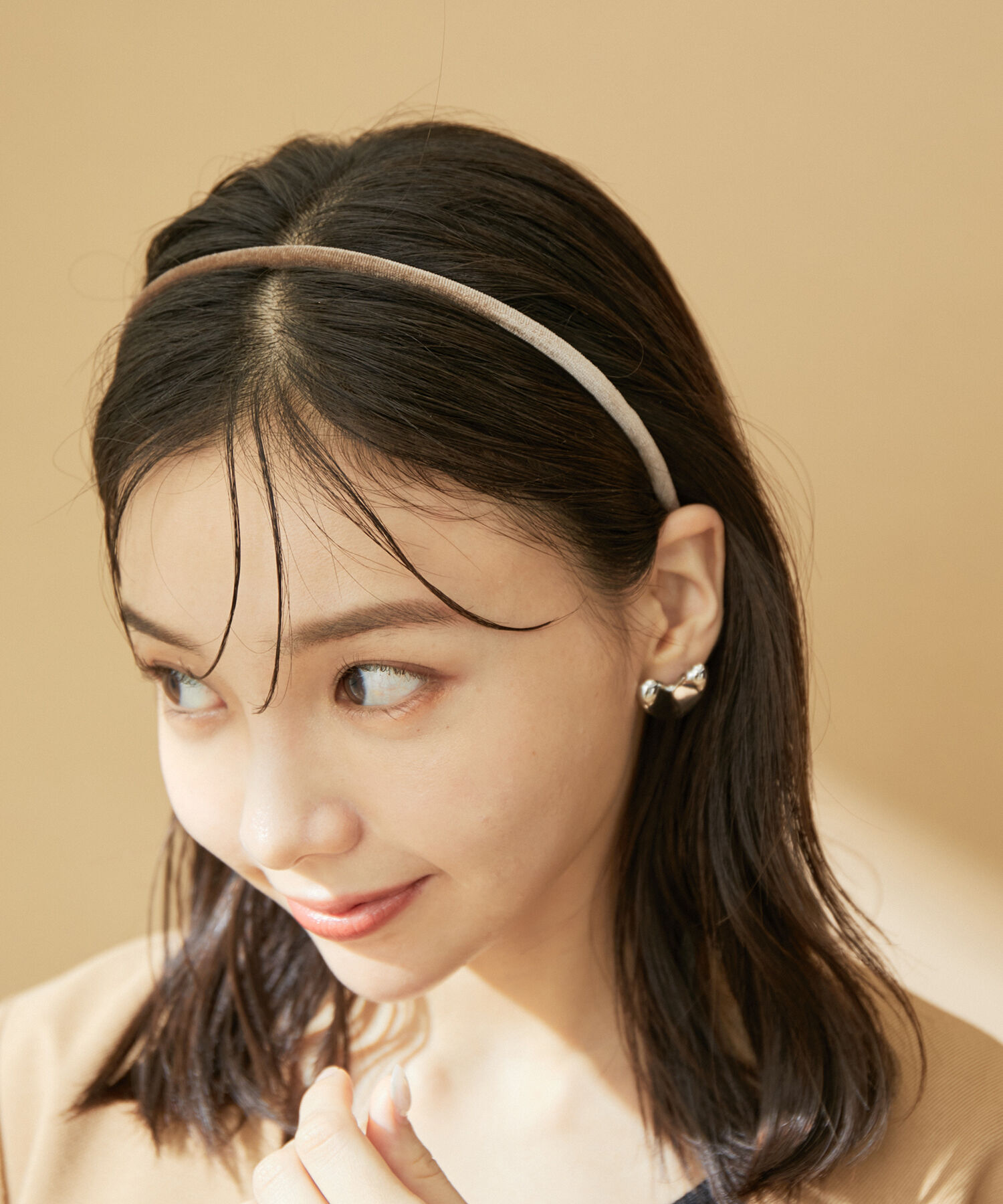 VIS「ベロアナローカチューシャ」|カチューシャ|ベージュ(27)