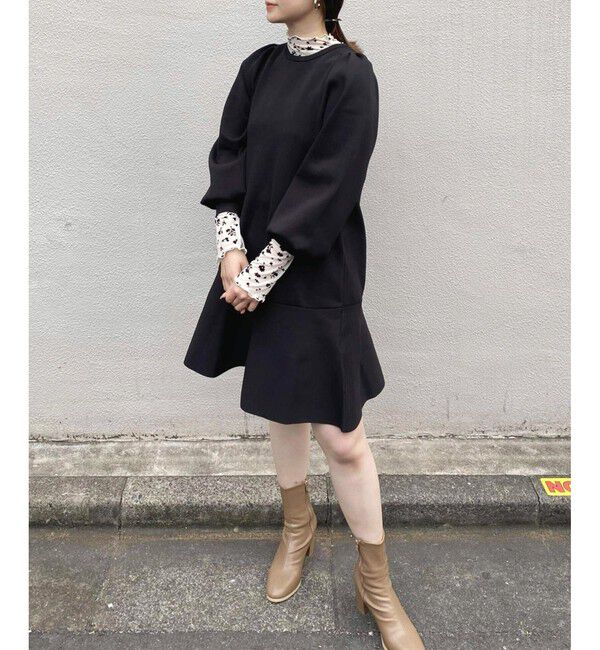 VIS「パフスリーブ切り替えミニフレアワンピース」|ワンピース|クロメイン