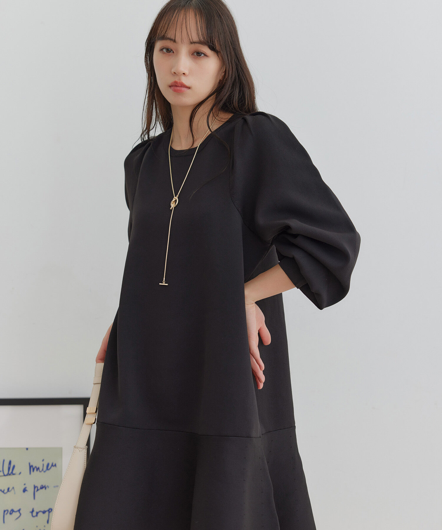 VIS「パフスリーブ切り替えミニフレアワンピース」|ワンピース|