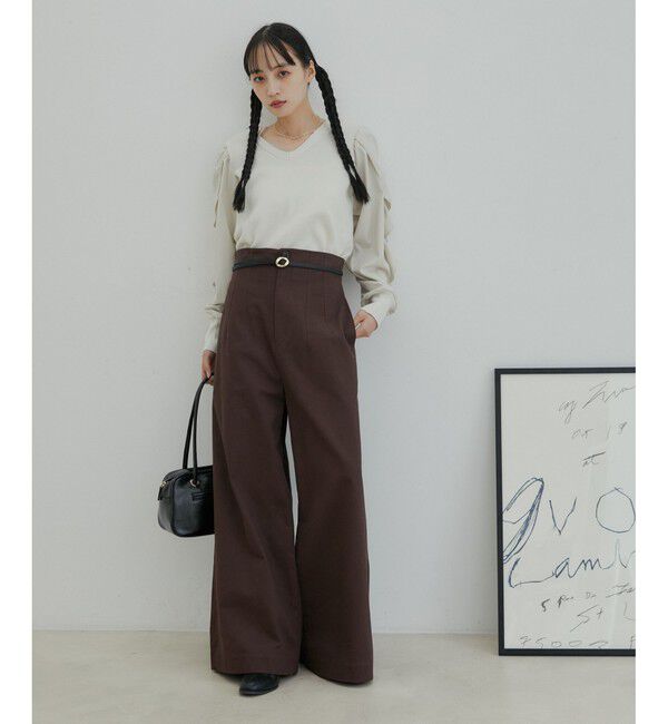 VIS「【洗える】微起毛バギーパンツ」|スラックス|