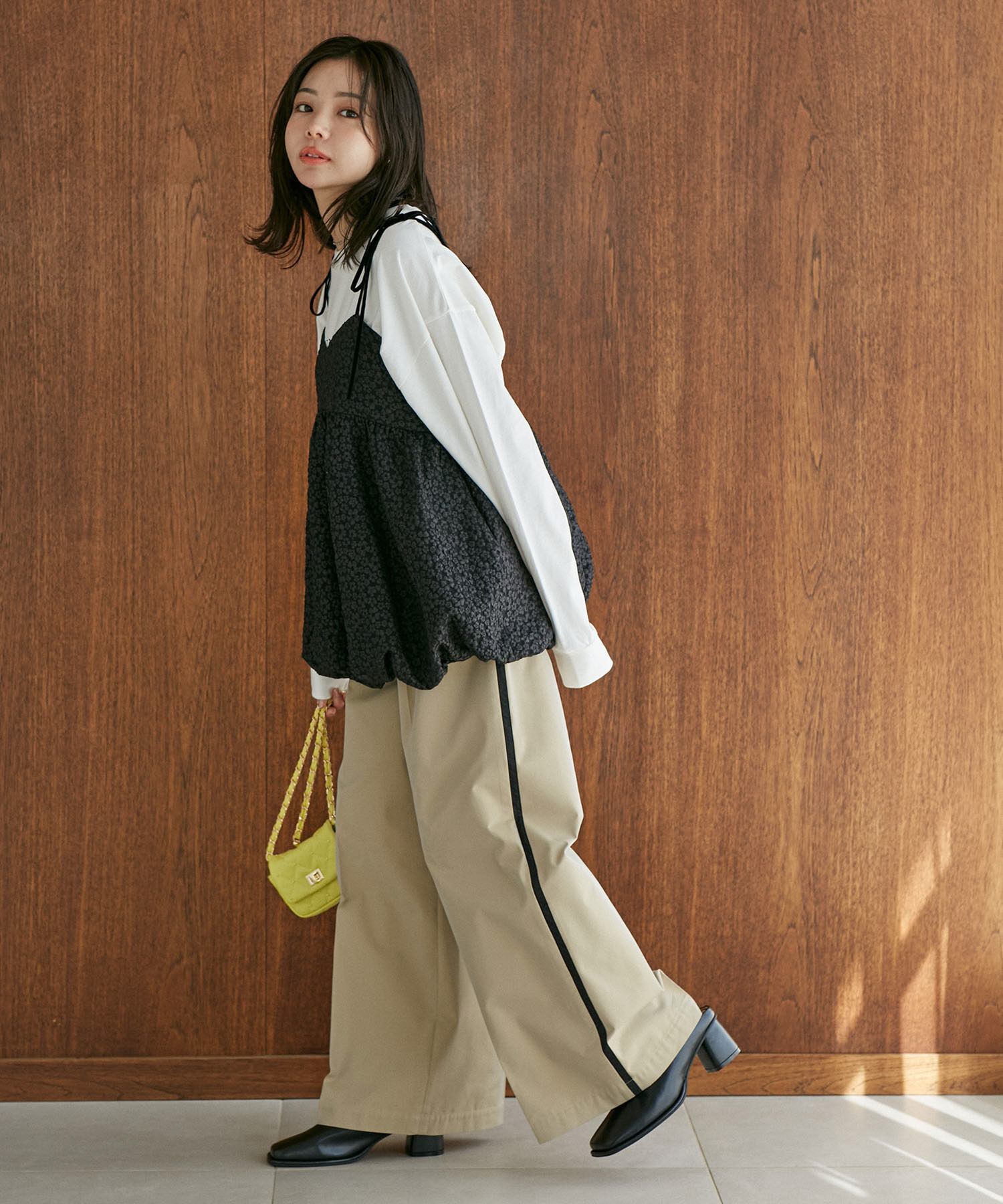 VIS「ジャガードバルーンリボンキャミソール」|キャミソール|