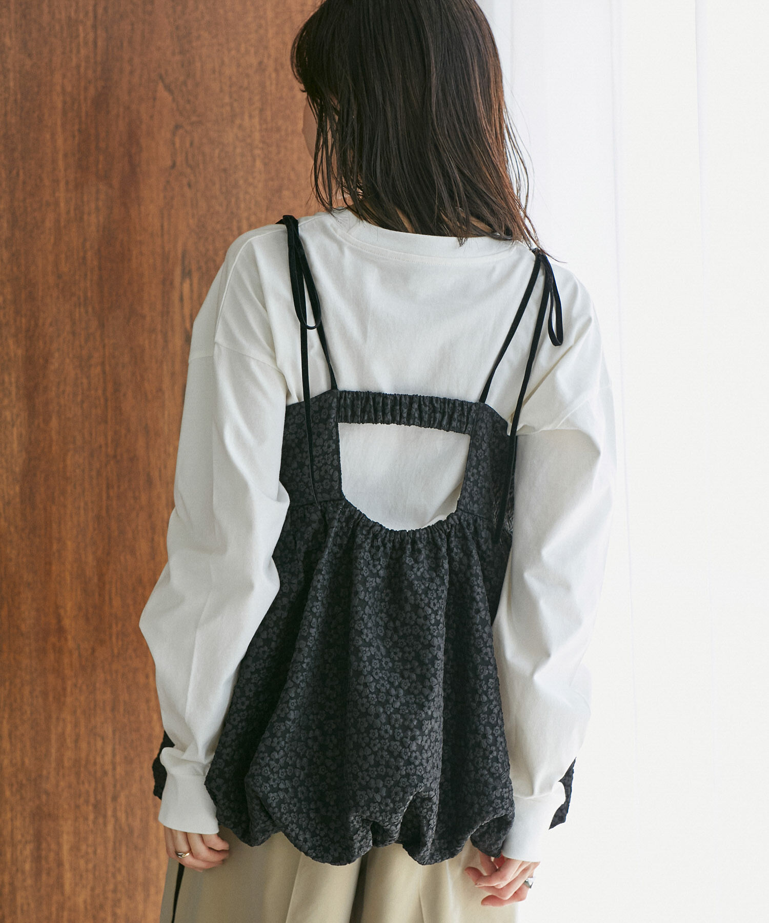 VIS「ジャガードバルーンリボンキャミソール」|キャミソール|