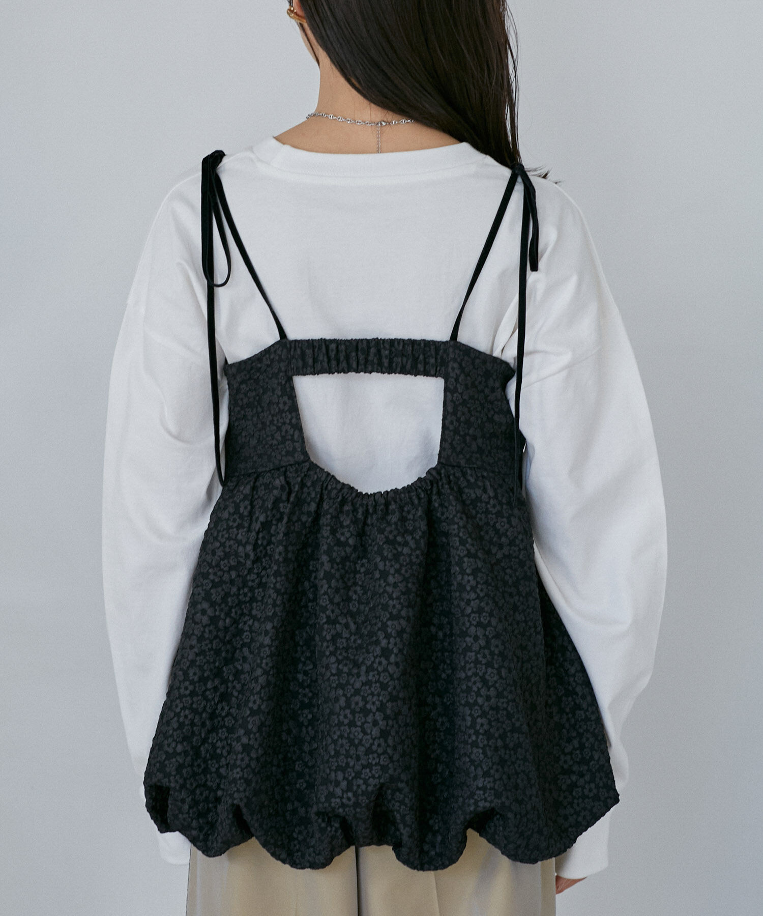 VIS「ジャガードバルーンリボンキャミソール」|キャミソール|