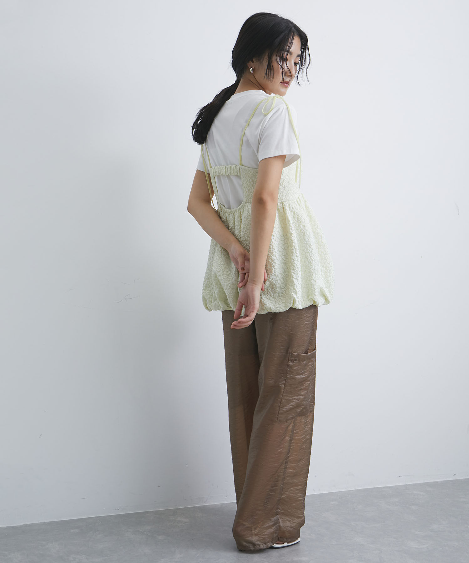 VIS「ジャガードバルーンリボンキャミソール」|キャミソール|