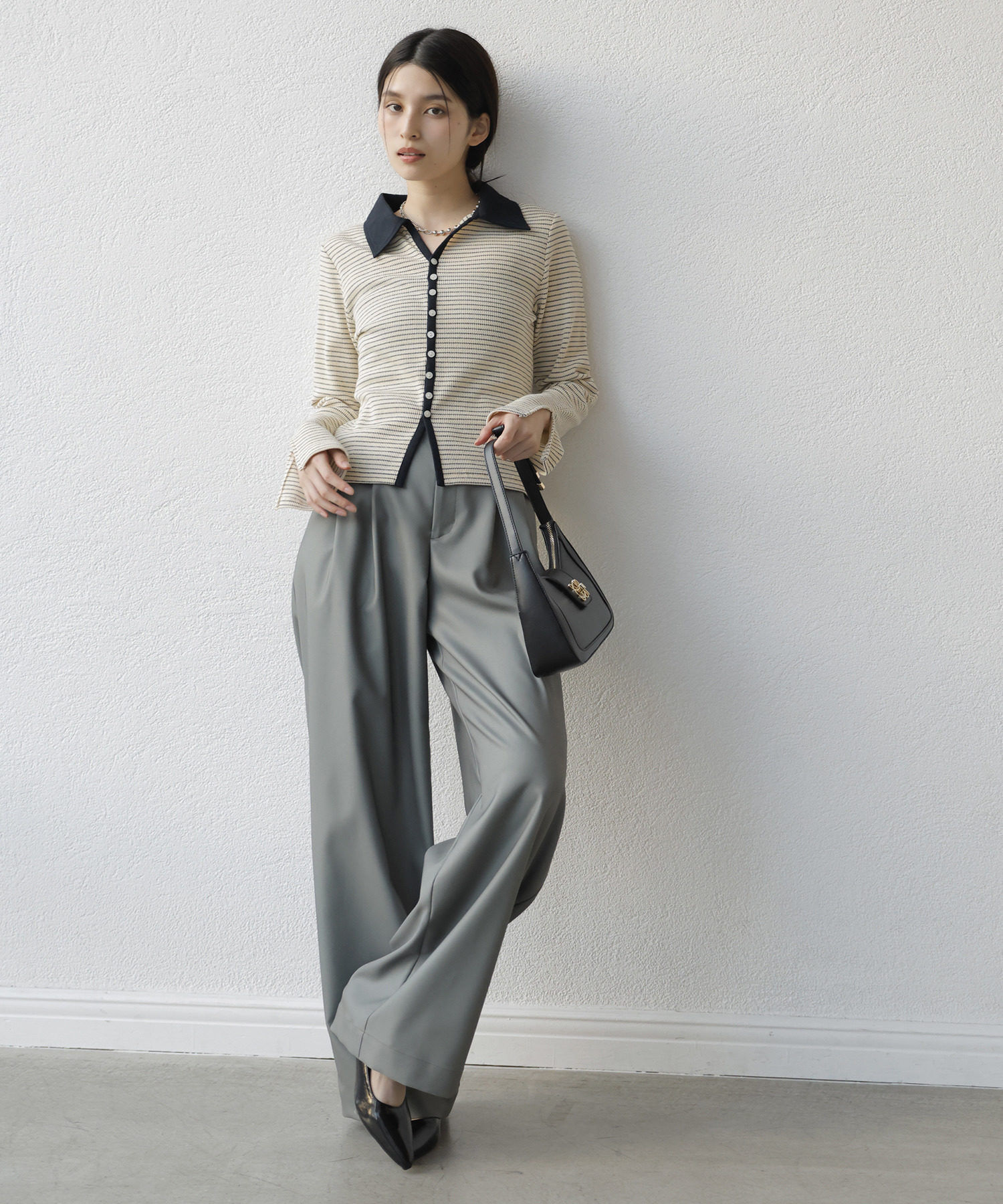 VIS「【ご好評につき追加生産】ハンドルリボンワンショルダーバッグ【180℃美人見え】」|ハンドバッグ|