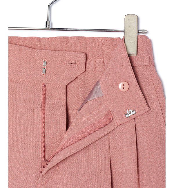 VIS「【美easy】リネンライクワンタックワイドスラックスパンツ【接触冷感/洗える】」|スラックス|