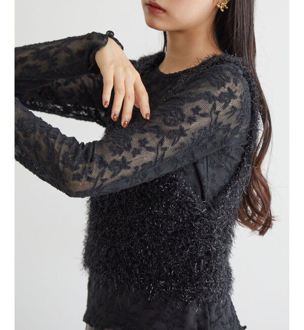 VIS「【前後2WAY】カットジャガードカーディガン【洗える】」|カーディガン|