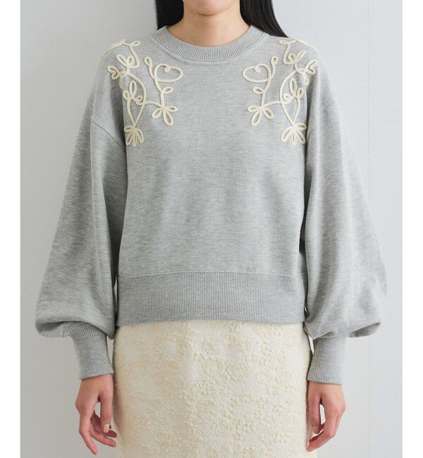 VIS「リーフコード刺繍ニットプルオーバー」|ニット・セーター|