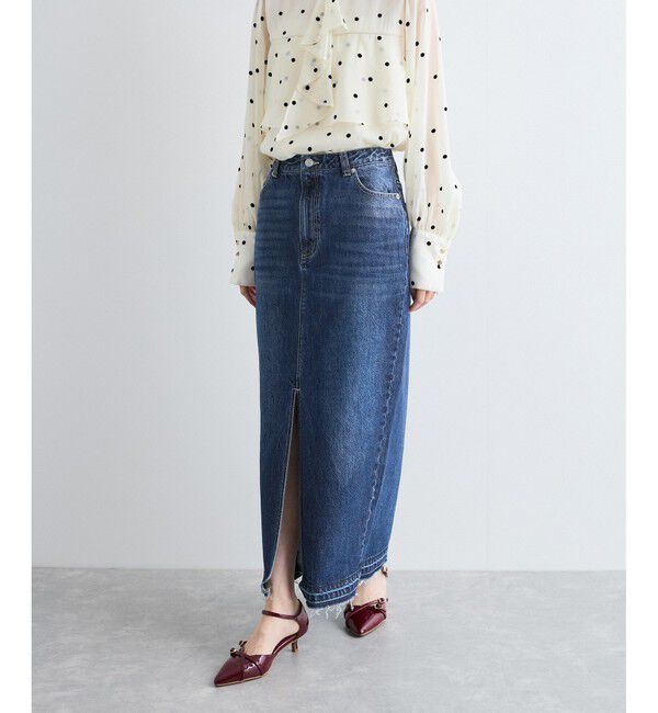 VIS「【洗える】アイラインウォシュデニムスカート」|スカート|