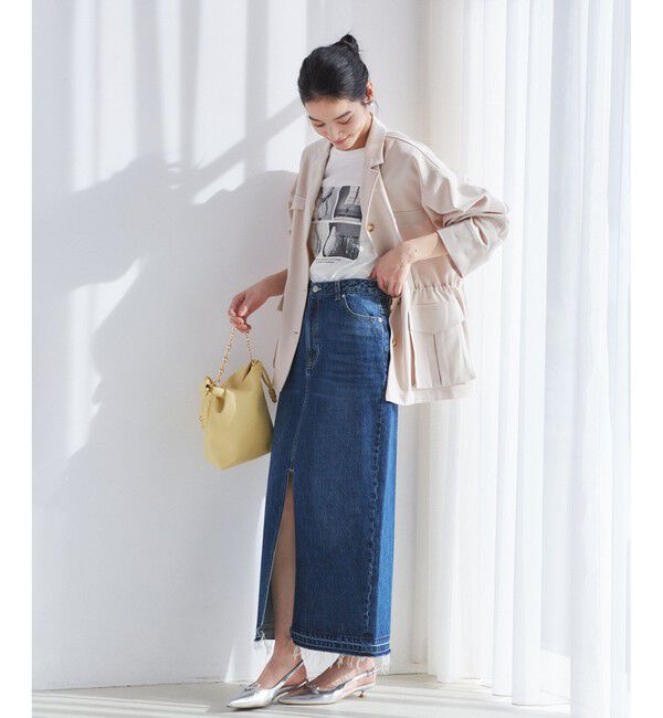 VIS「【洗える】アイラインウォシュデニムスカート」|スカート|