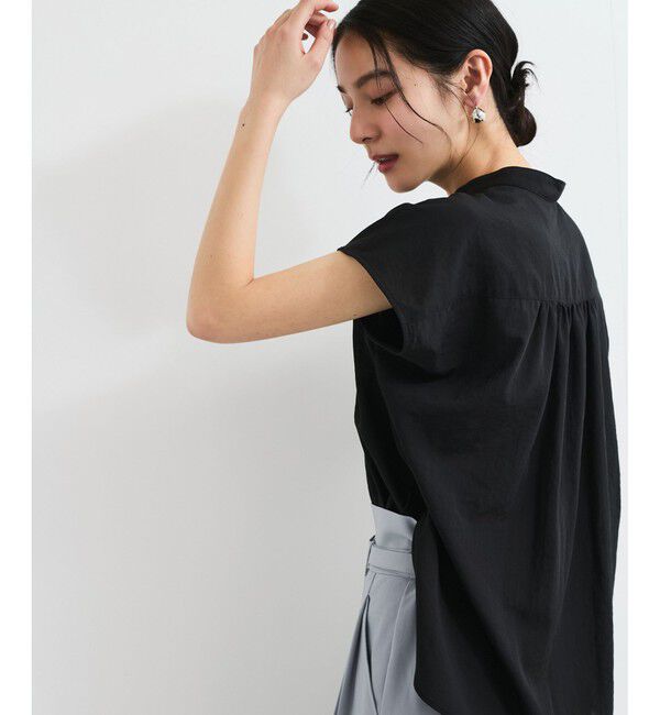 VIS「【接触冷感/洗える】気流染めスモッキングブラウス」|シャツ・ブラウス|