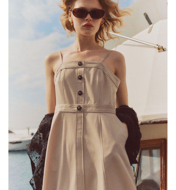 VIS「【POLO BCS】VIS別注フロントボタンツイルワンピース」|ワンピース|