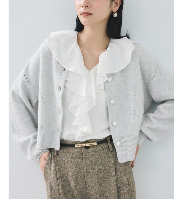 VIS「ハートアソートパール釦ラメミックスカーディガン/イージーケア・一部WEB限定カラー」|カーディガン|