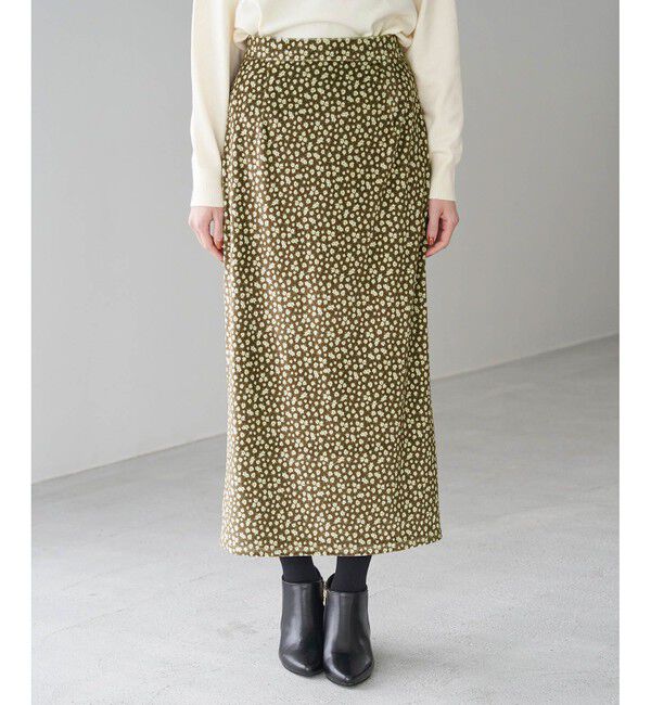 Rope&rsquo;Picnic「リンクコーデ/花柄ベロアアイラインスカート」|スカート|