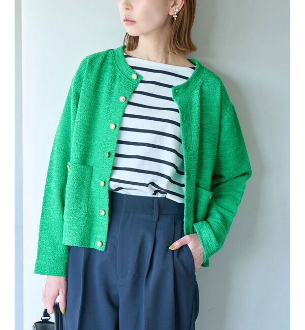 Rope&rsquo;Picnic「カットツイードメタル釦カーディガン」|カーディガン|