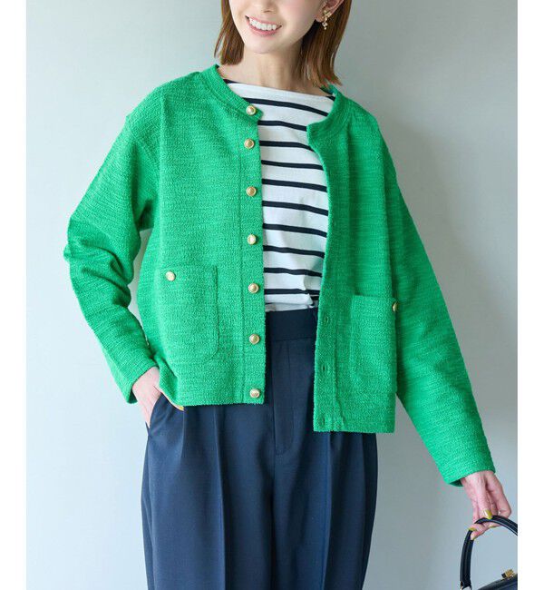 Rope&rsquo;Picnic「カットツイードメタル釦カーディガン」|カーディガン|