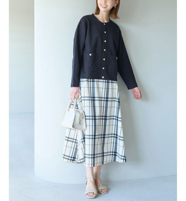 Rope&rsquo;Picnic「カットツイードメタル釦カーディガン」|カーディガン|