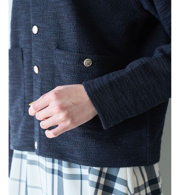 Rope&rsquo;Picnic「カットツイードメタル釦カーディガン」|カーディガン|