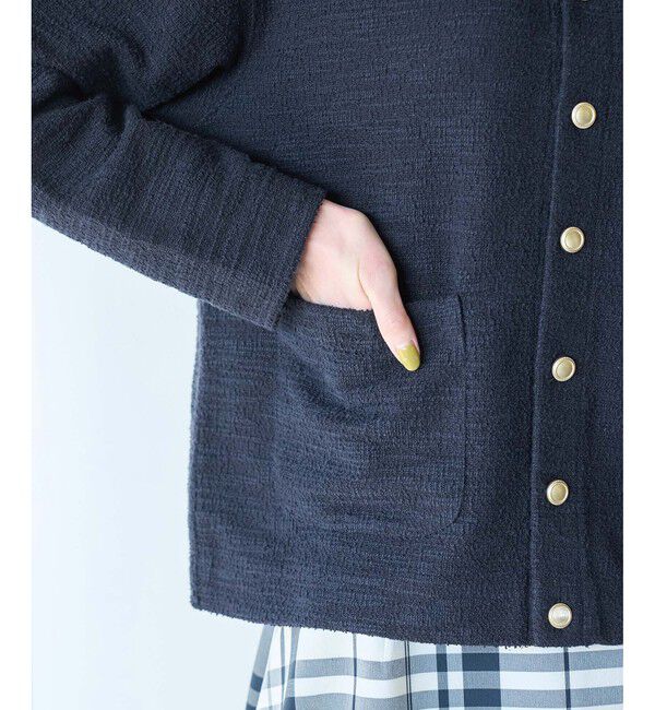 Rope&rsquo;Picnic「カットツイードメタル釦カーディガン」|カーディガン|