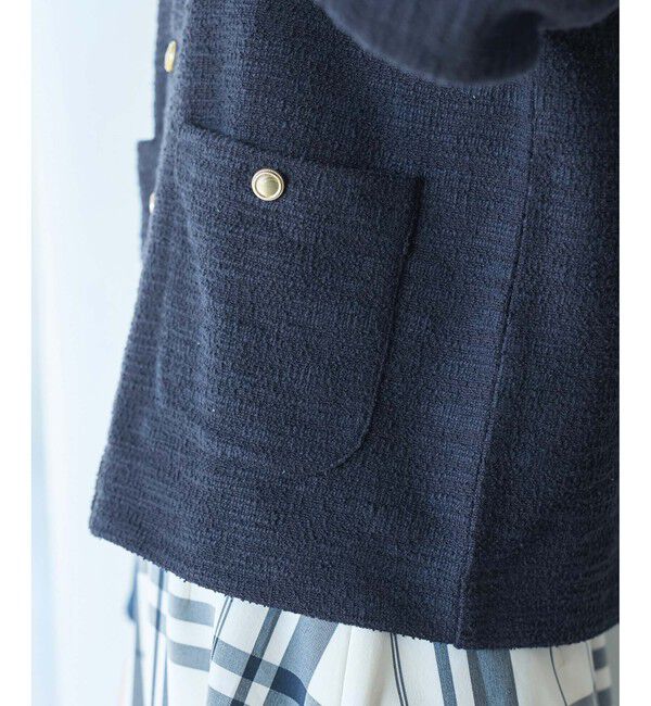 Rope&rsquo;Picnic「カットツイードメタル釦カーディガン」|カーディガン|