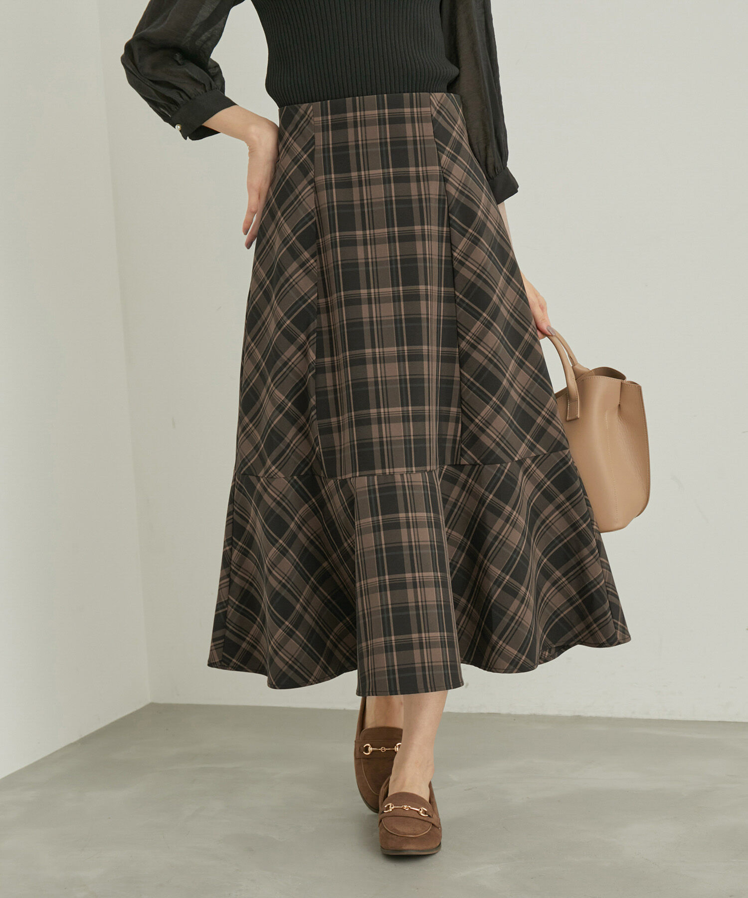 Rope&rsquo;Picnic「チェックセミマーメイドスカート」|スカート|