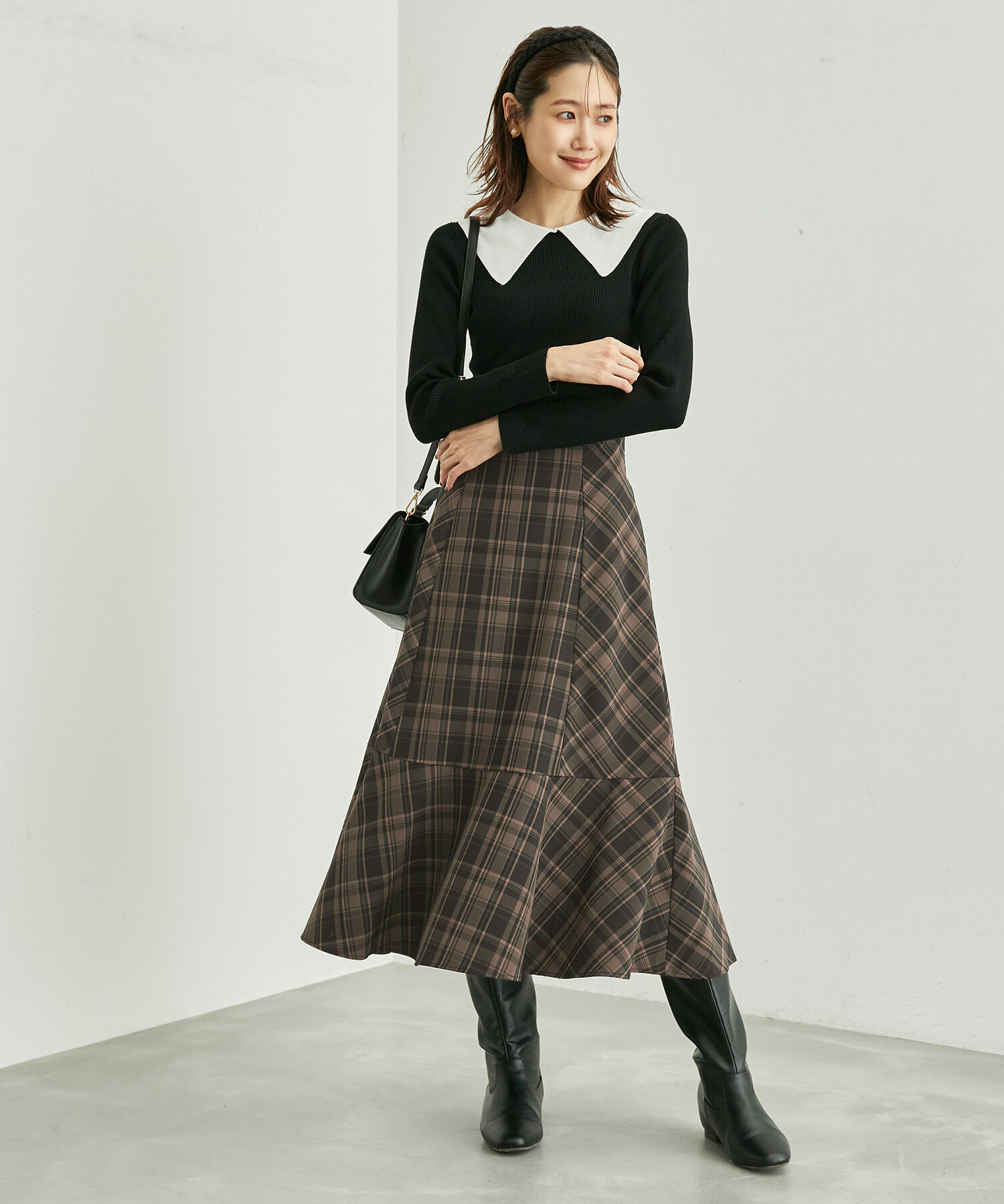 Rope&rsquo;Picnic「チェックセミマーメイドスカート」|スカート|