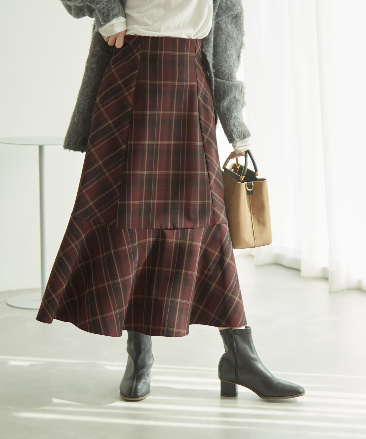 Rope&rsquo;Picnic「チェックセミマーメイドスカート」|スカート|