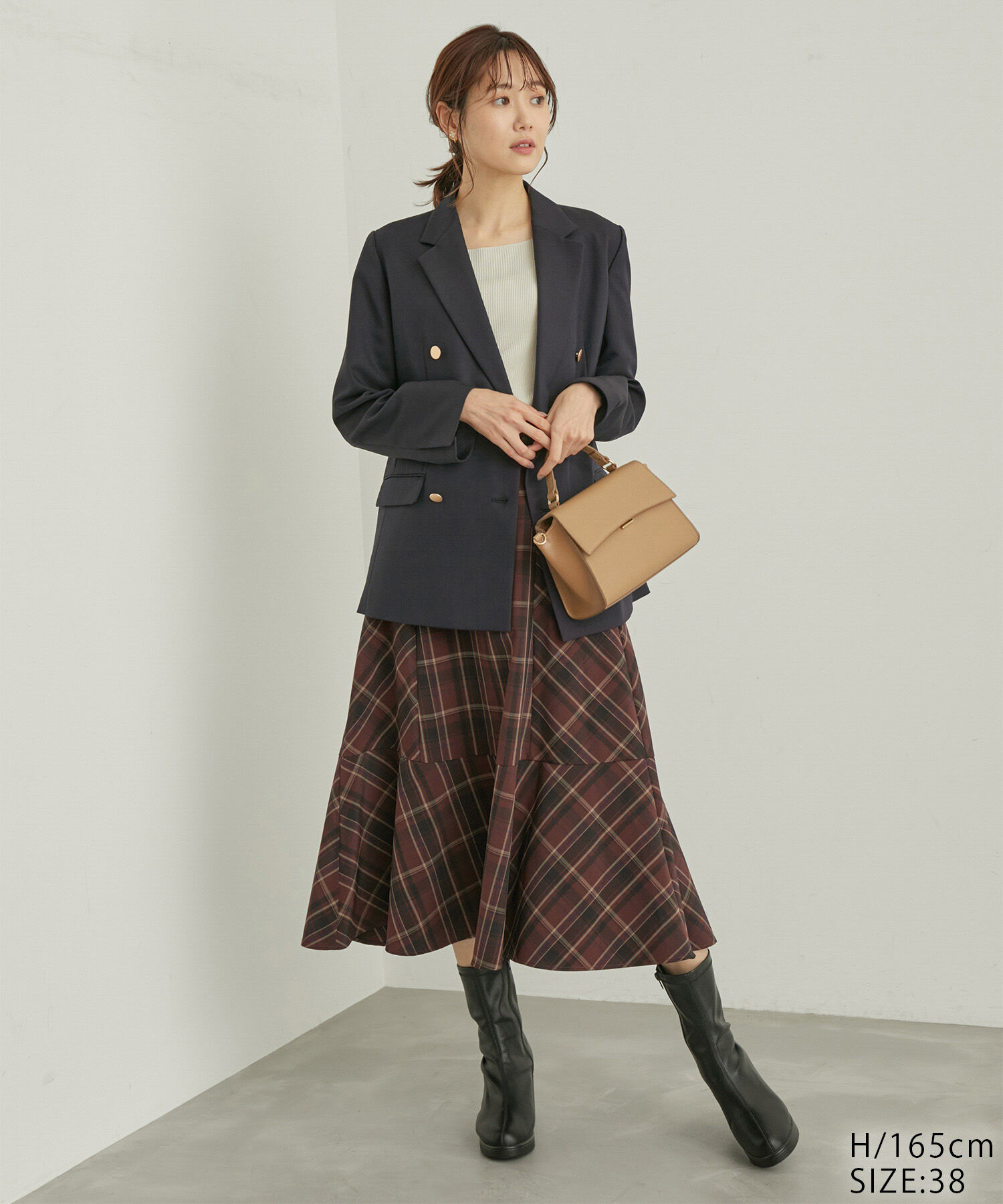 Rope&rsquo;Picnic「チェックセミマーメイドスカート」|スカート|