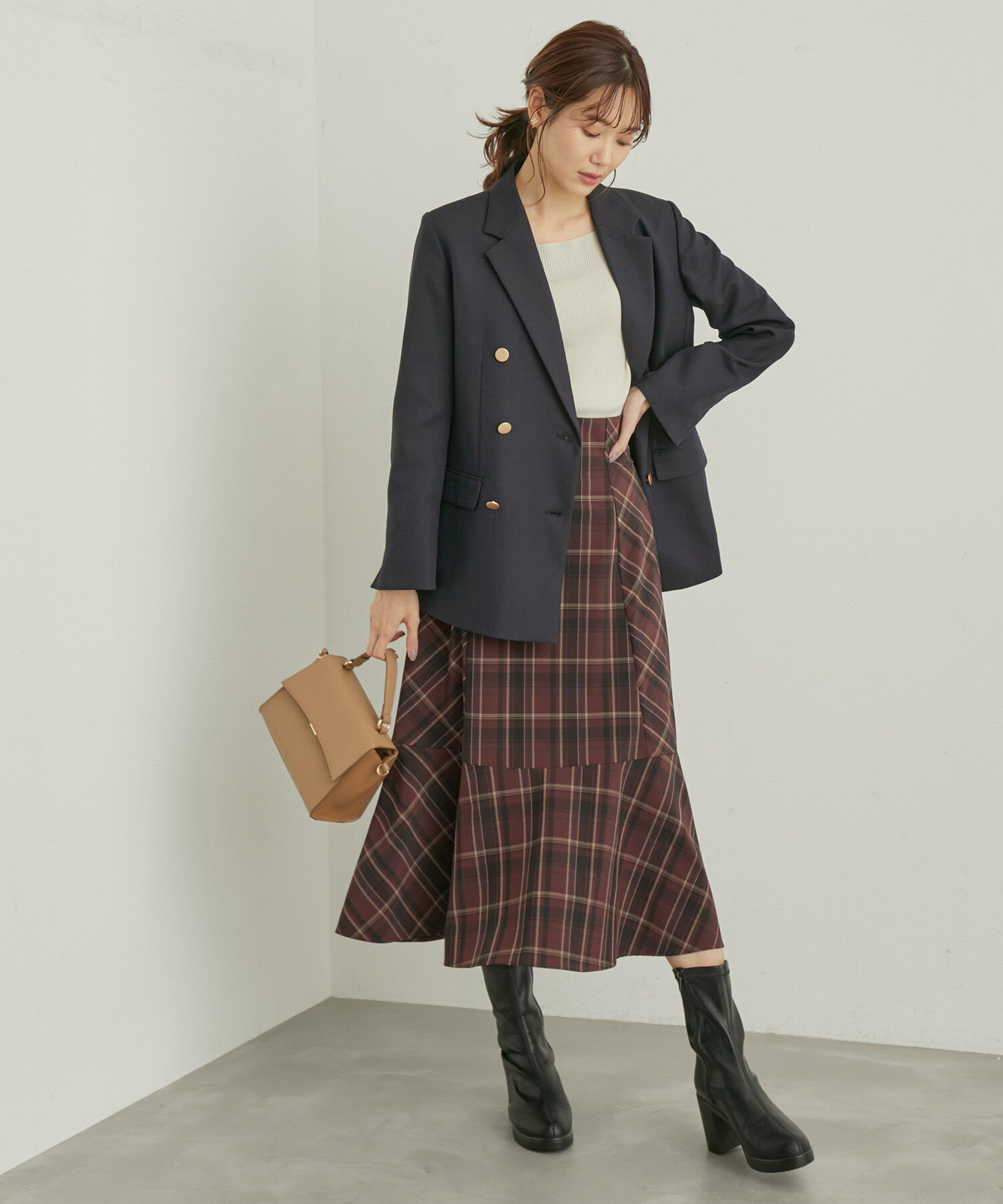 Rope&rsquo;Picnic「チェックセミマーメイドスカート」|スカート|