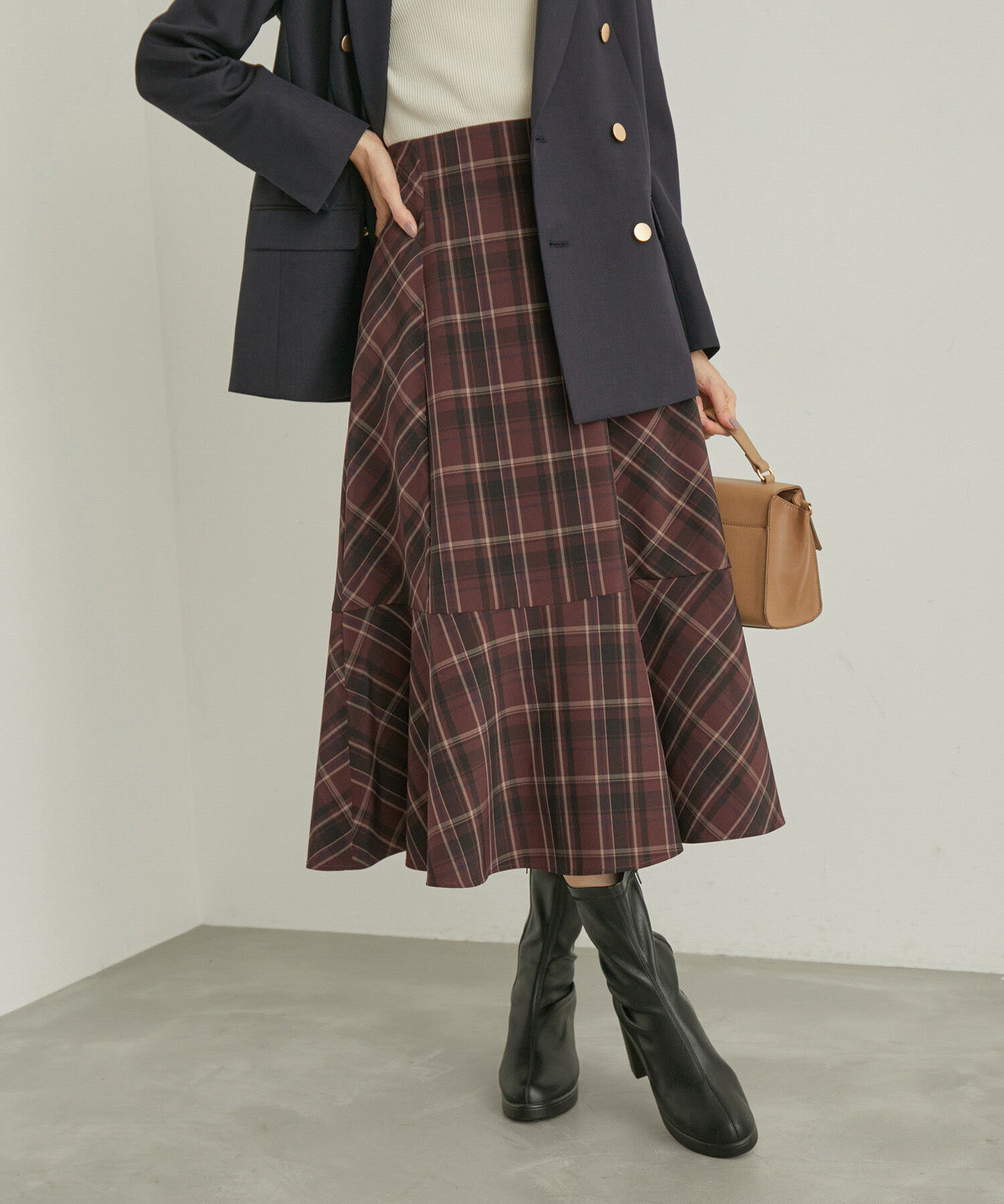 Rope&rsquo;Picnic「チェックセミマーメイドスカート」|スカート|