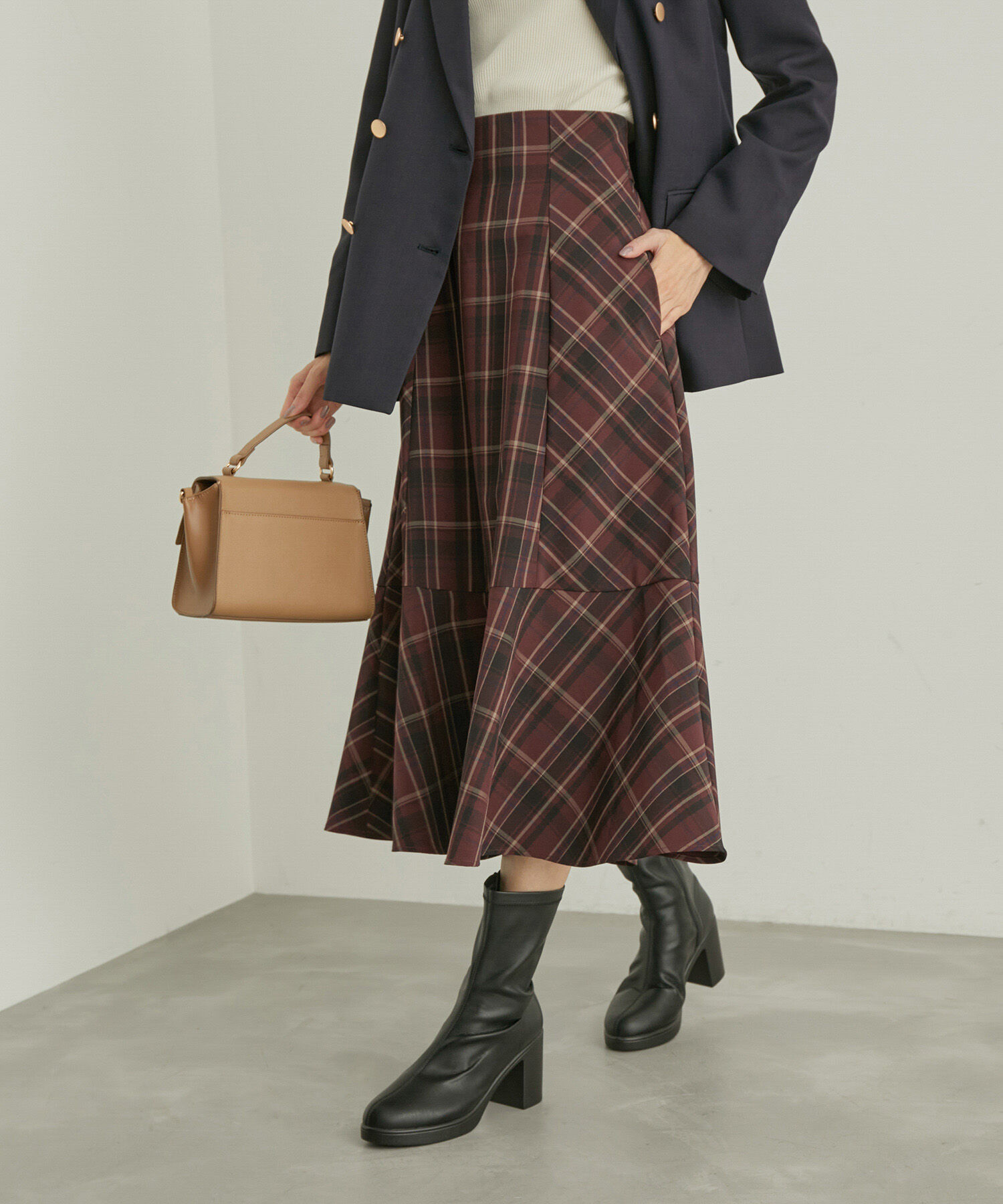 Rope&rsquo;Picnic「チェックセミマーメイドスカート」|スカート|