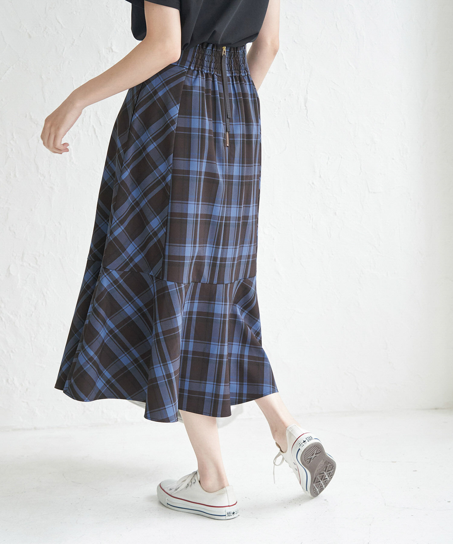 Rope&rsquo;Picnic「チェックセミマーメイドスカート」|スカート|