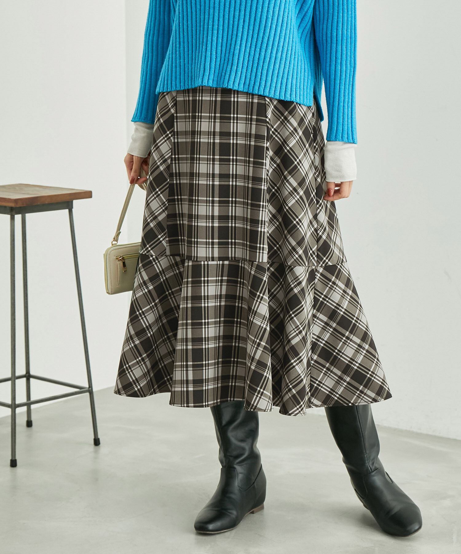 Rope&rsquo;Picnic「チェックセミマーメイドスカート」|スカート|