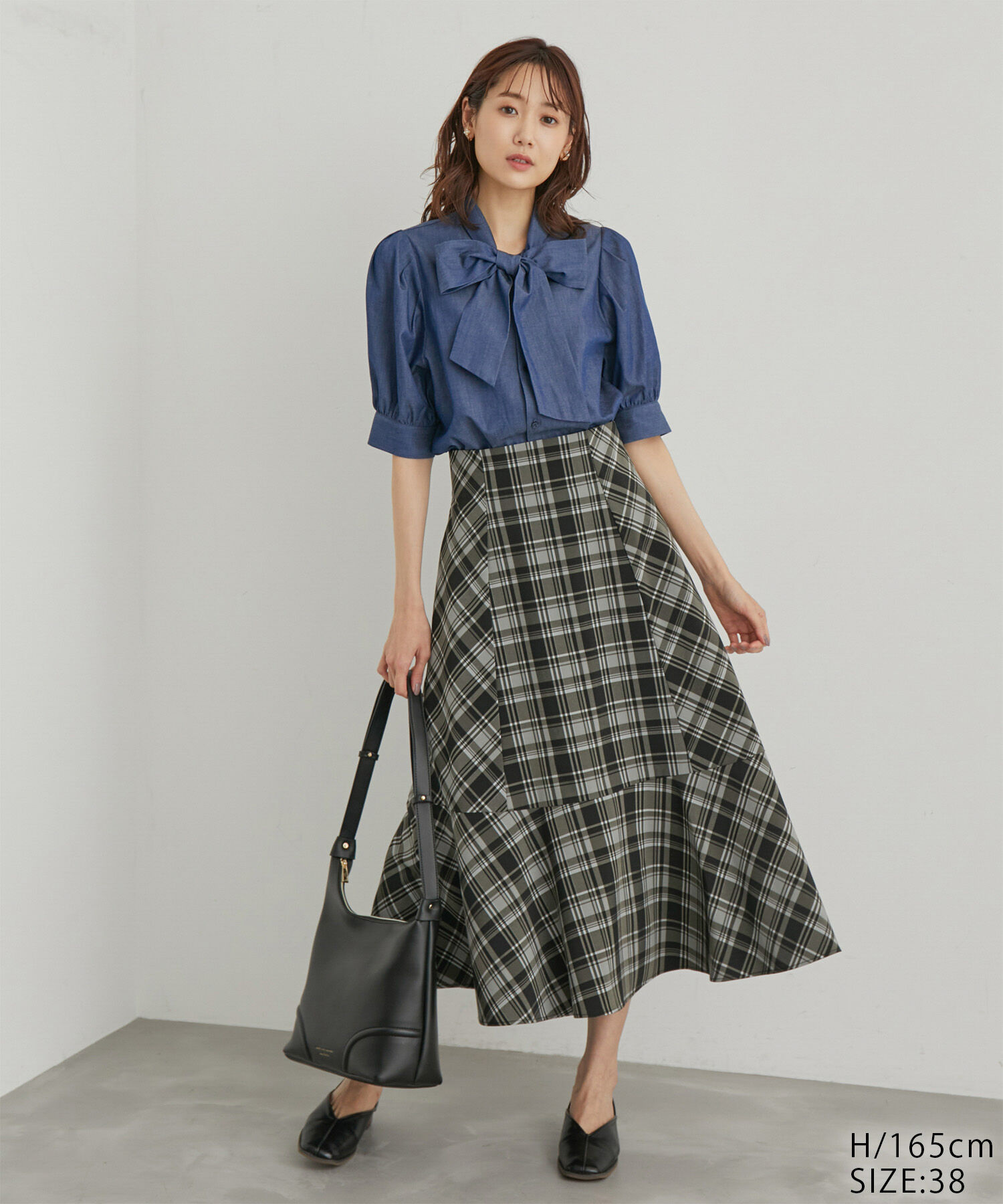 Rope&rsquo;Picnic「チェックセミマーメイドスカート」|スカート|