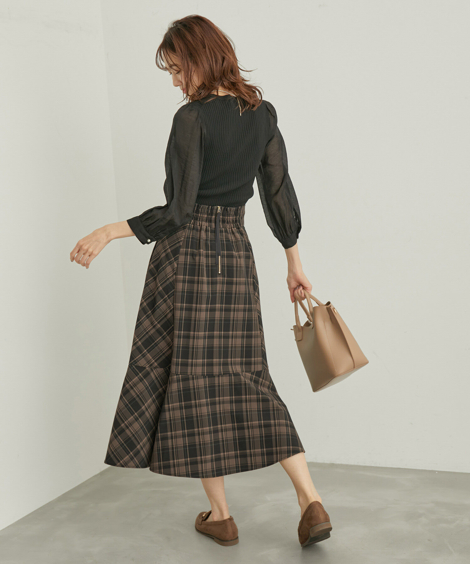 Rope&rsquo;Picnic「チェックセミマーメイドスカート」|スカート|