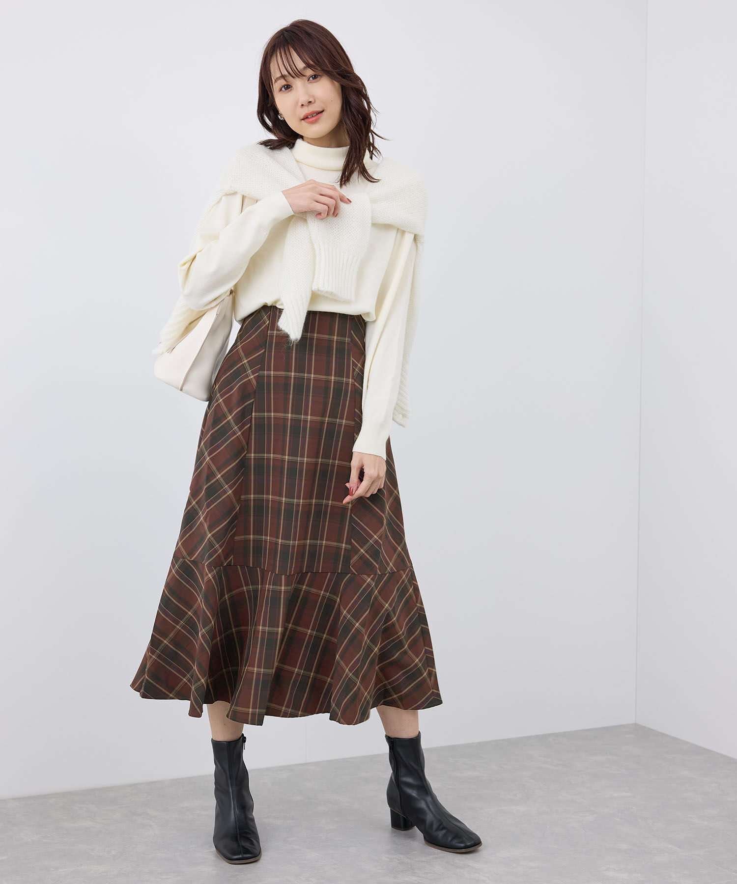 Rope&rsquo;Picnic「チェックセミマーメイドスカート」|スカート|
