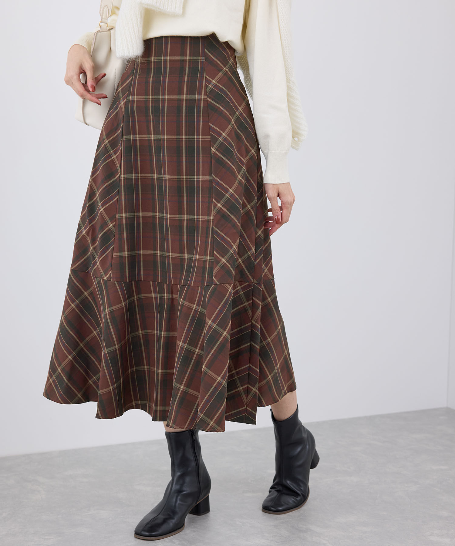 Rope&rsquo;Picnic「チェックセミマーメイドスカート」|スカート|