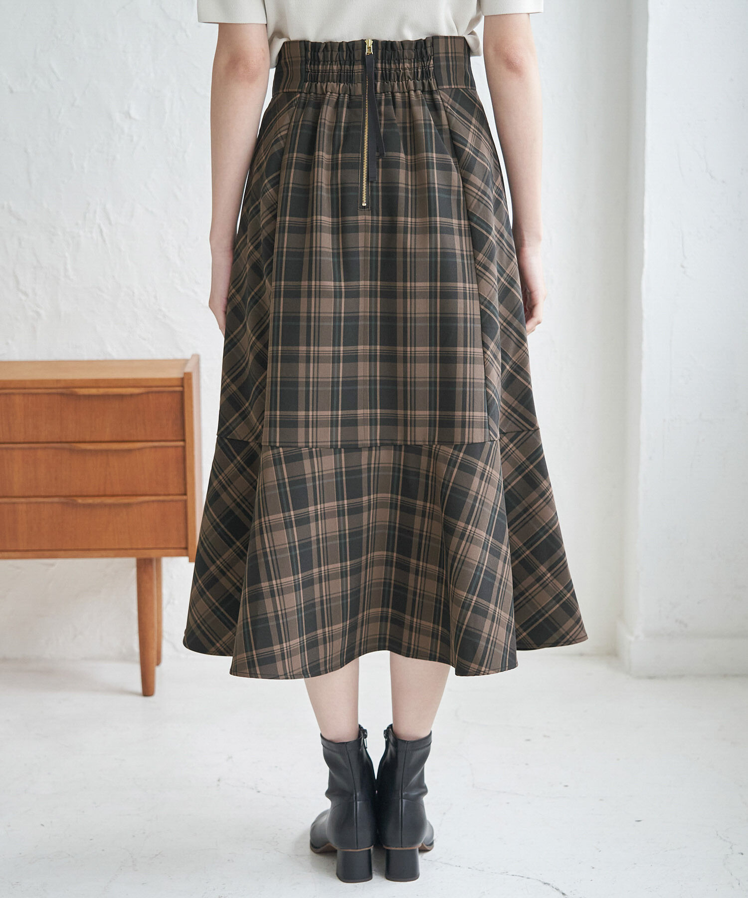 Rope&rsquo;Picnic「チェックセミマーメイドスカート」|スカート|