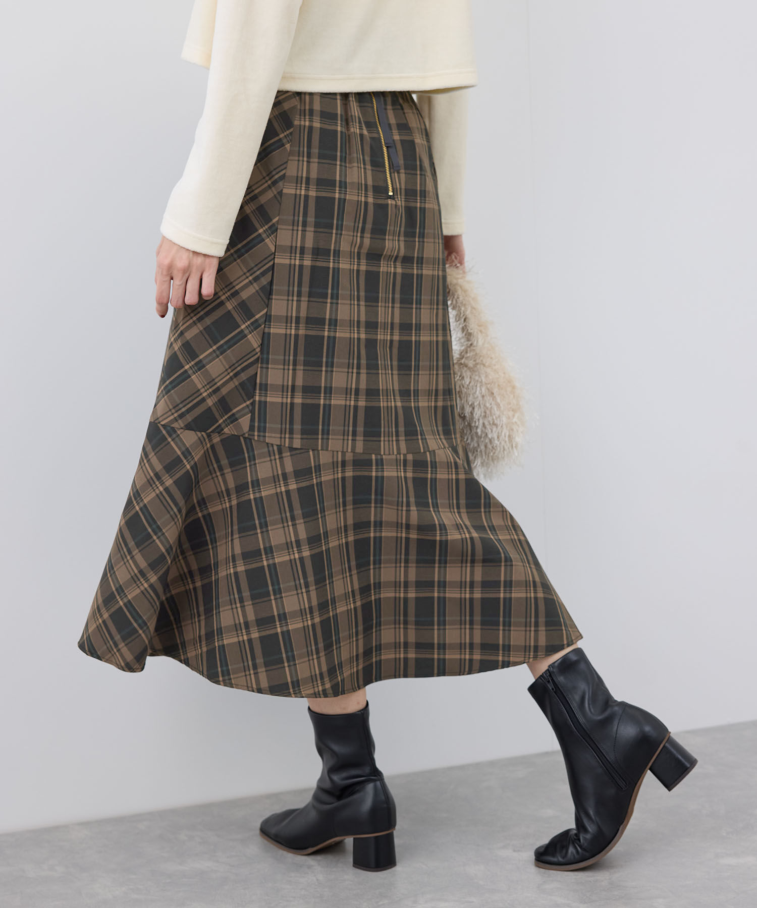 Rope&rsquo;Picnic「チェックセミマーメイドスカート」|スカート|