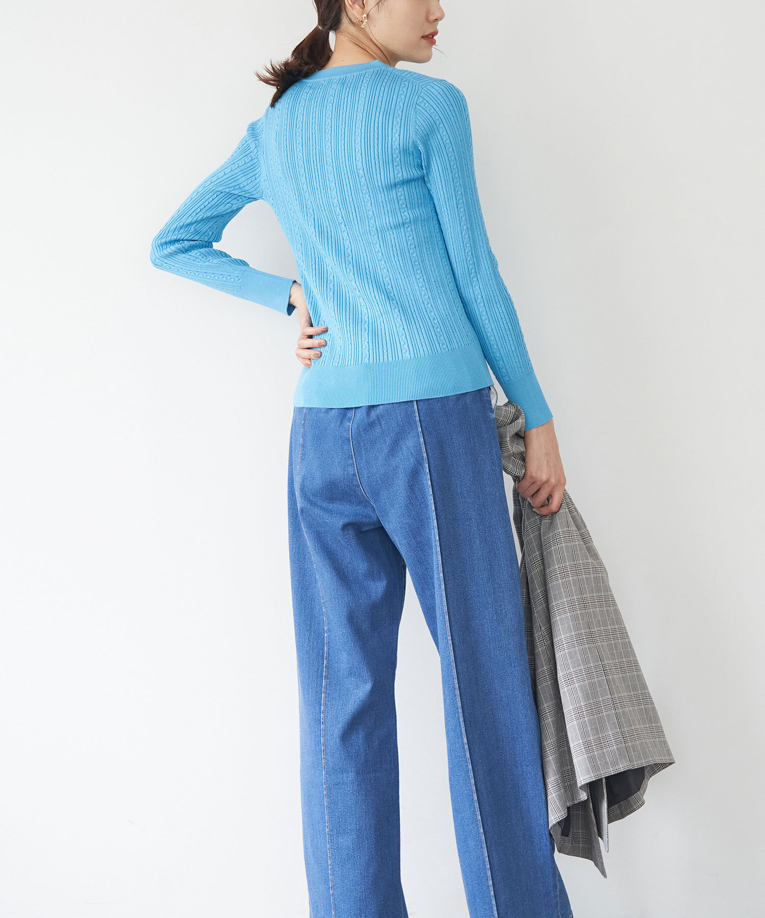 Rope&rsquo;Picnic「洗濯機OK/BIO GRACEミニケーブルニットプルオーバー」|ニット・セーター|