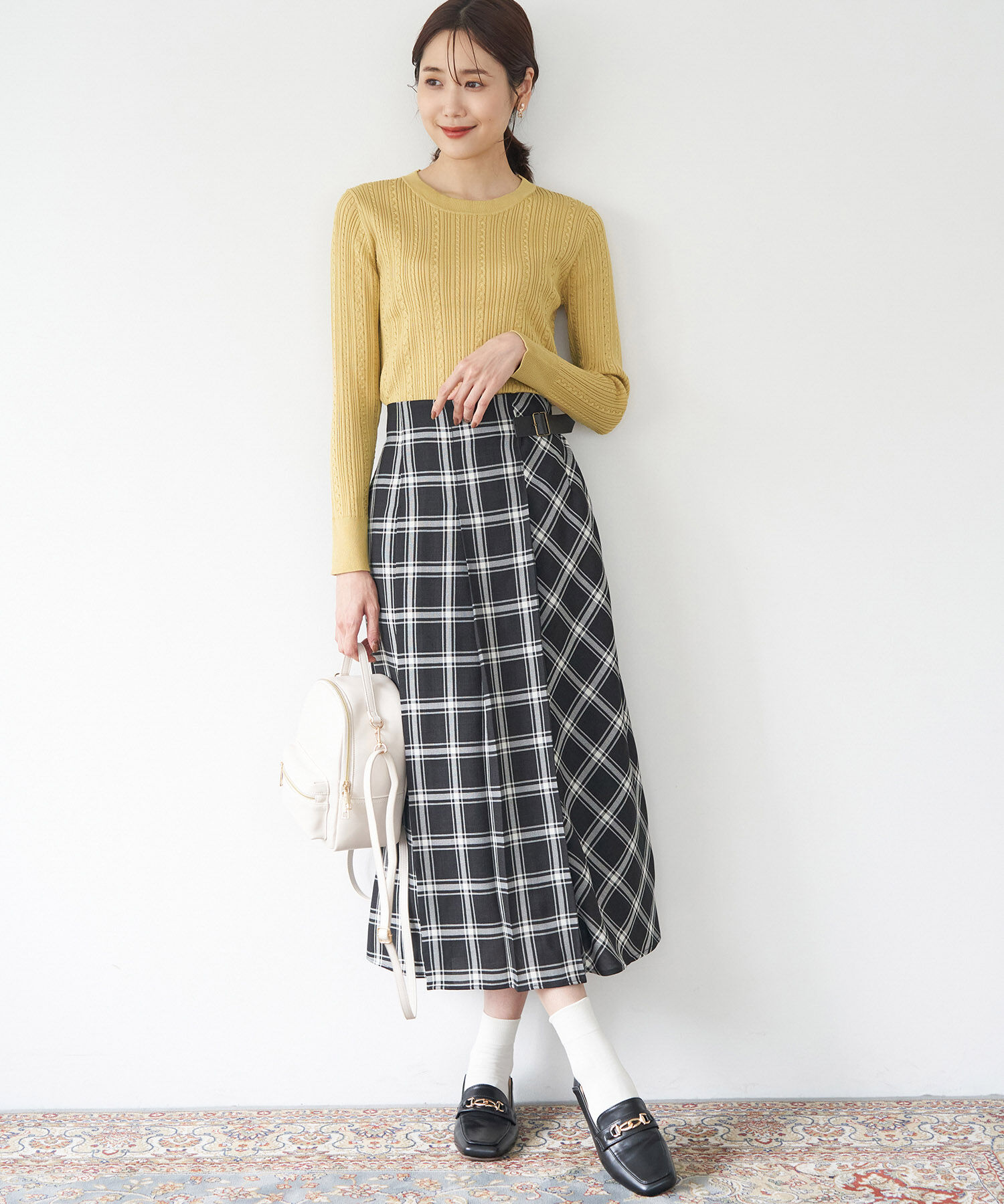 Rope&rsquo;Picnic「洗濯機OK/BIO GRACEミニケーブルニットプルオーバー」|ニット・セーター|