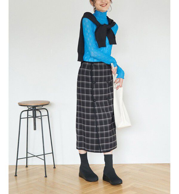 Rope&rsquo;Picnic「チェック＆無地リバーシブルスカート」|スカート|